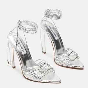 Steve Madden Silver Strappy Heels